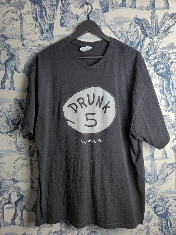 T-shirt Vintage Delta Pro Weight Gris Xxl Imprimé Drunk 5 Key West