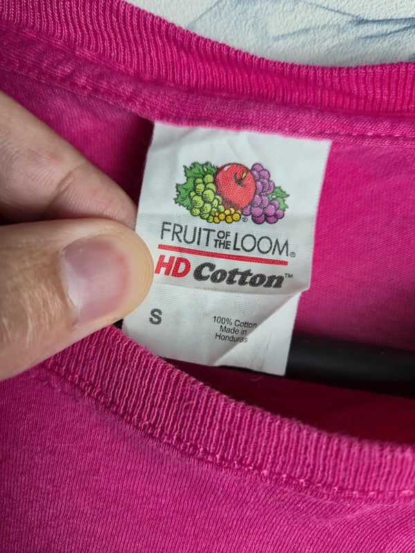 T-shirt rose Fruit of the Loom imprimé ours Go Outside taille S vintage