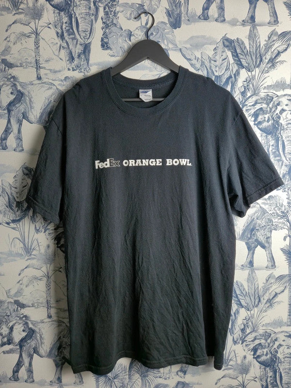 T-shirt Gildan Vintage Fedex Orange Bowl Noir Taille L
