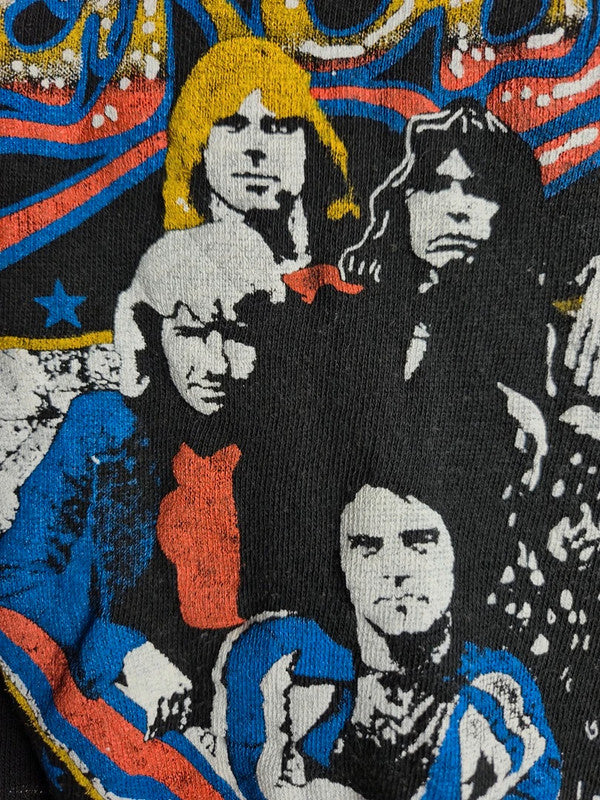 T-shirt Vintage Aerosmith World Tour 90s Rock Band Noir Taille L