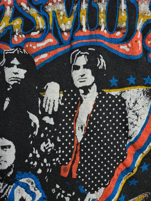 T-shirt Vintage Aerosmith World Tour 90s Rock Band Noir Taille L