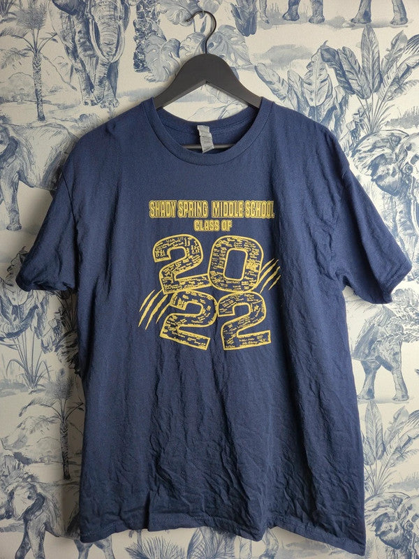 T-shirt Gildan Vintage Bleu Marine Style Us Taille L
