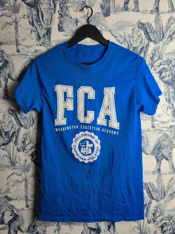 T-shirt Gildan Vintage Bleu Imprimé Fca Taille M Style Us