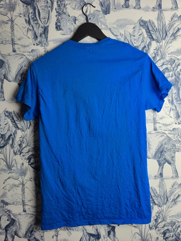 T-shirt Gildan Vintage Bleu Imprimé Fca Taille M Style Us