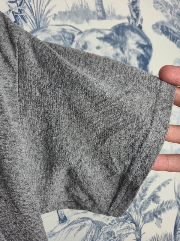 T-shirt gris Gildan imprimé logo M bleu style sport vintage taille M
