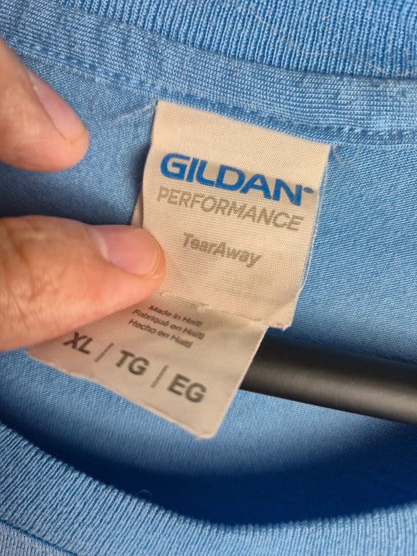 T-shirt sport bleu Gildan Northampton Post 28 taille Xl style équipe