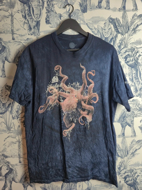 T-shirt The Mountain Poulpe Bleu Tie Dye Vintage Taille L