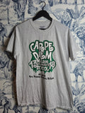 T-shirt Vintage Gildan Gris Chiné Carpe Diem Mason School Taille M Mixte