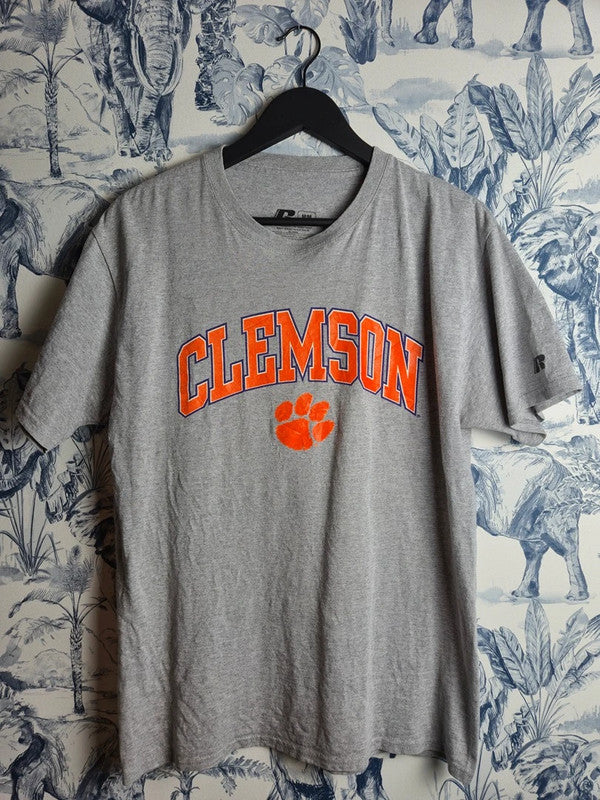 T-shirt Russell Clemson Tigers Gris Vintage Sport Us College Taille M