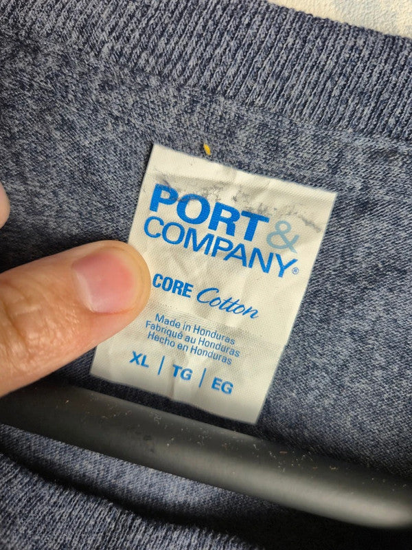 T-shirt Port & Company Bleu Chiné Vintage Snowshoe Softball Xl