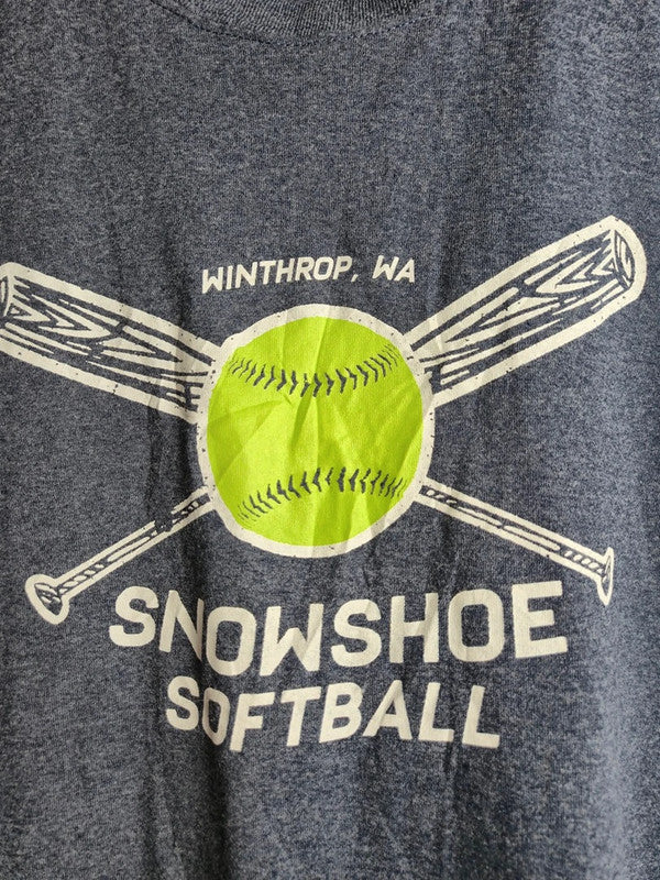 T-shirt Port & Company Bleu Chiné Vintage Snowshoe Softball Xl