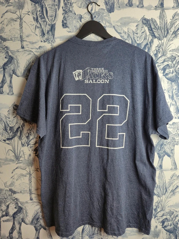 T-shirt Port & Company Bleu Chiné Vintage Snowshoe Softball Xl
