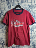 T-shirt Ringer Puerto Rico Baseball Vintage Rouge et Bleu Marine Taille M