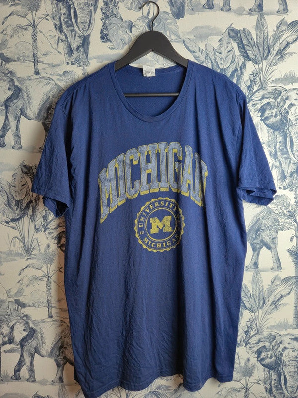 T-shirt Michigan University Vintage Bleu Taille Xl Homme