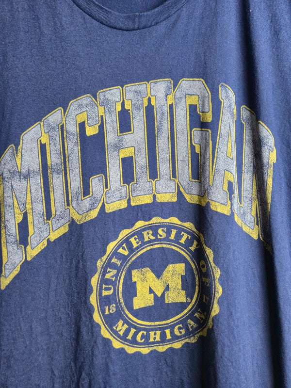 T-shirt Michigan University Vintage Bleu Taille Xl Homme