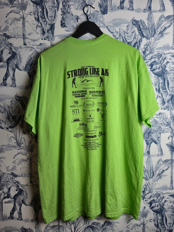 T-shirt Gildan Xl Vert Flashy Style Sport Golf Strong Like Ak Mixte