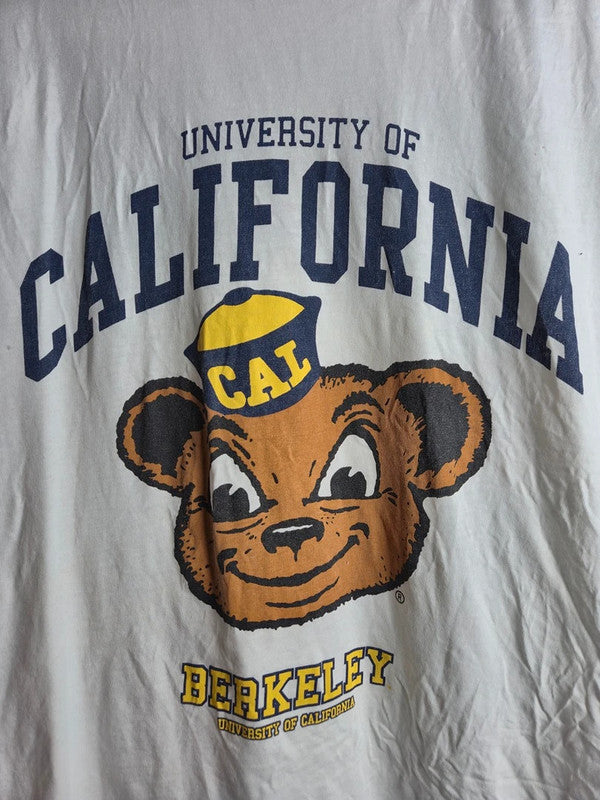 T-shirt Stradivarius Blanc University of California Berkeley M Style Vintage