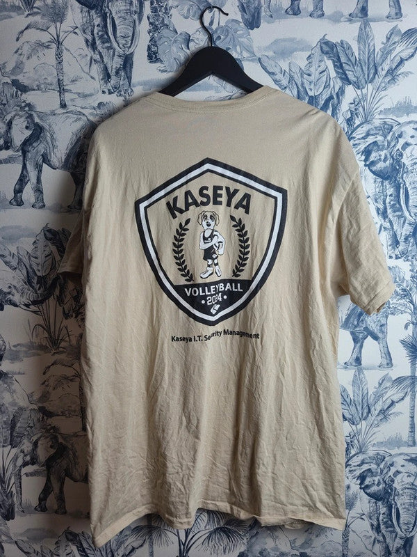 T-shirt Gildan Xl Beige Ultra Cotton Volleyball Club Sport Vintage