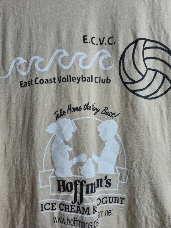 T-shirt Gildan Xl Beige Ultra Cotton Volleyball Club Sport Vintage