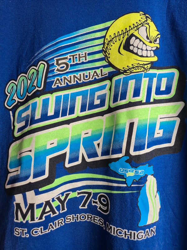 T-shirt Bleu Gildan Dryblend Swing Into Spring 2021 Sport Taille M