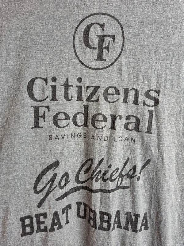 T-shirt gris chiné imprimé Citizens Federal Go Chiefs Sport taille L