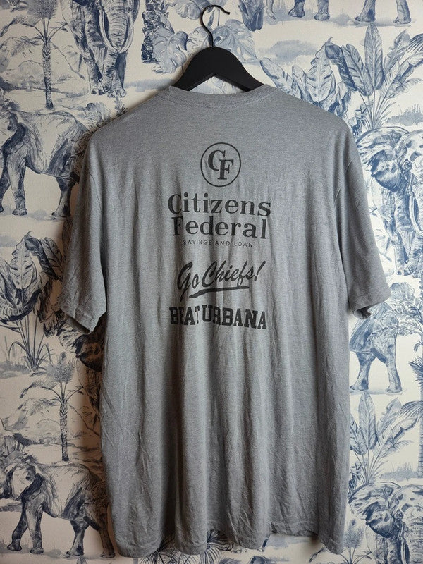 T-shirt gris chiné imprimé Citizens Federal Go Chiefs Sport taille L
