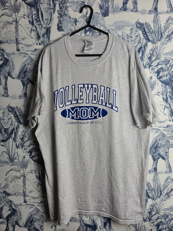 T-shirt gris Gildan imprimé Volleyball Mom vintage sport taille L
