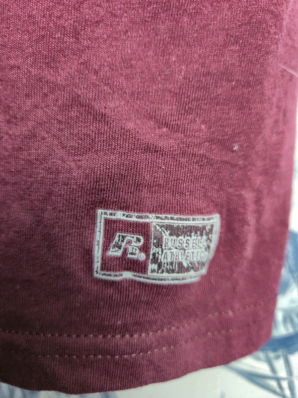 T-shirt Russell Athletic Bordeaux Style Sportswear Taille M Mixte Confort