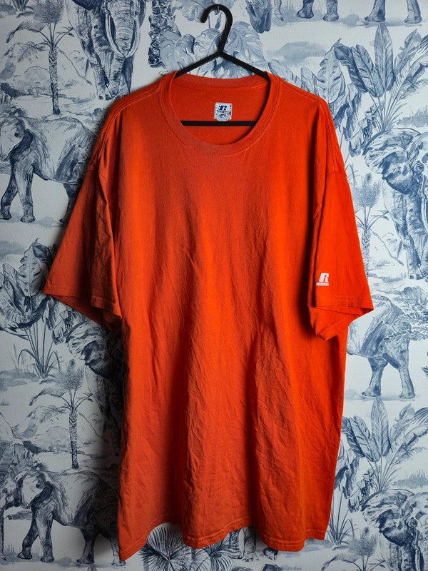 T-shirt Russell Athletic Vintage Orange Coupe Oversize Taille Xl