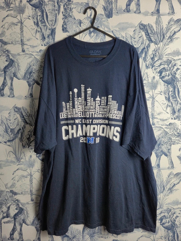 T-shirt Gildan Dallas Cowboys Nfc East Champions 2018 Bleu Marine Xxl