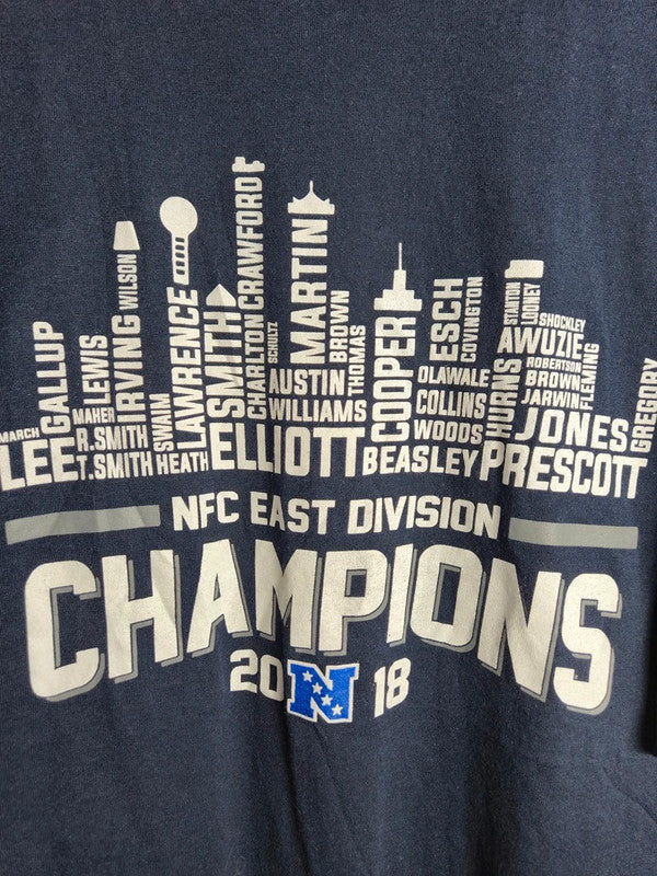 T-shirt Gildan Dallas Cowboys Nfc East Champions 2018 Bleu Marine Xxl
