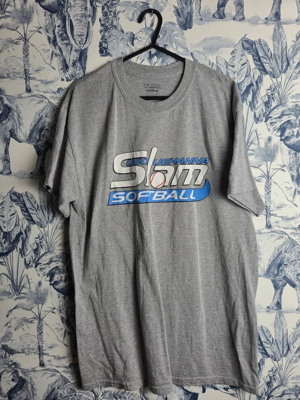 T-shirt Gildan Vintage Sport Gris Taille M Style Baseball