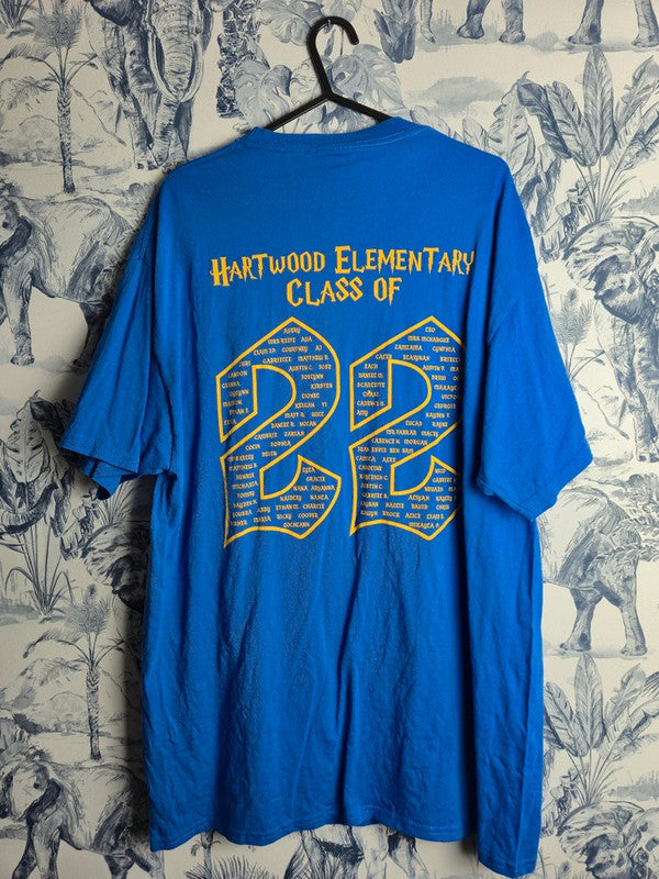 T-shirt bleu Port & Company imprimé Hartwood Elementary taille L