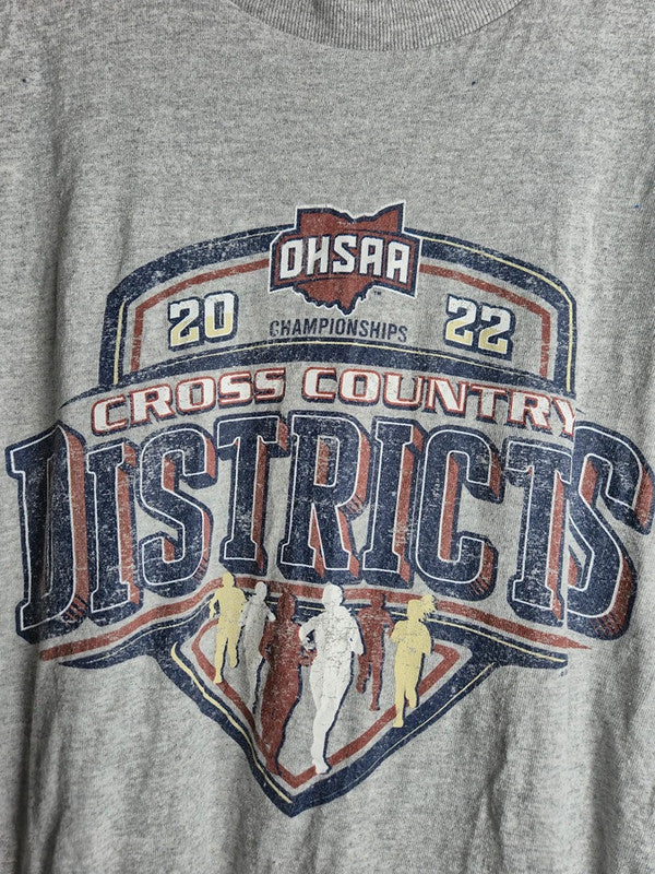 T-shirt Sport Gris Gildan Cross Country Districts 2022 Taille M Homme Femme