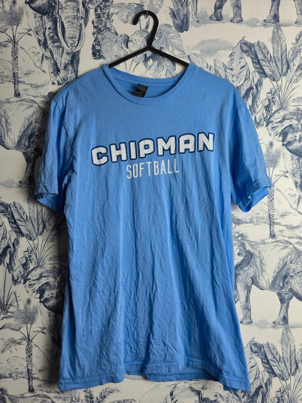 T-shirt Gildan Vintage Bleu Ciel Softball Taille S Homme