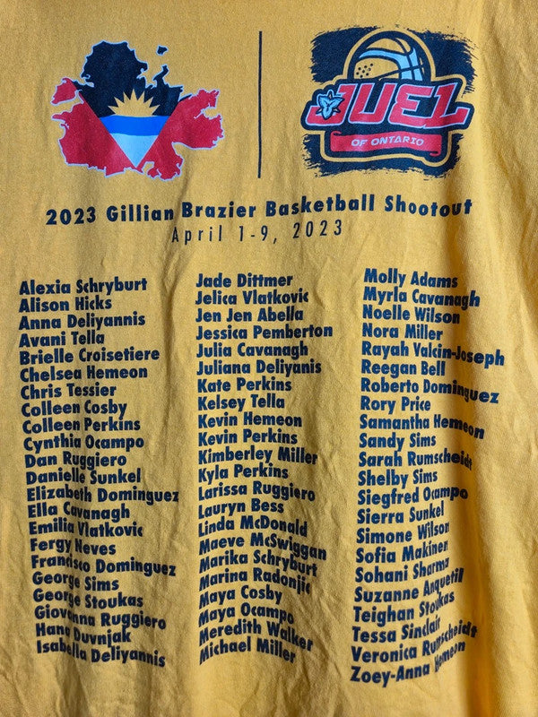 T-shirt Gildan Jaune Basketball Shootout 2023 Imprimé Sport S