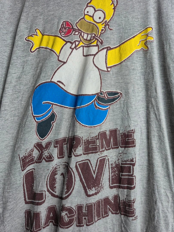 T-shirt manches longues Les Simpson Homer Extreme Love gris L