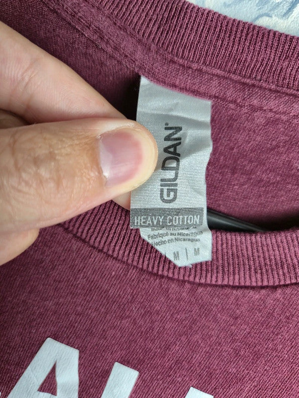 T-shirt Sport Gildan M Bordeaux Calallen Tennis Vintage Coton Homme Femme