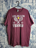 T-shirt Sport Gildan M Bordeaux Calallen Tennis Vintage Coton Homme Femme