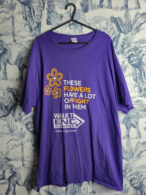 T-shirt Fruit of the Loom violet imprimé Walk to End Alzheimer 2022 Taille L