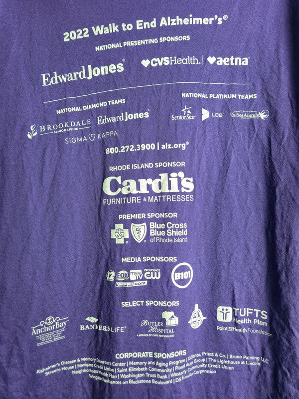 T-shirt Fruit of the Loom violet imprimé Walk to End Alzheimer 2022 Taille L