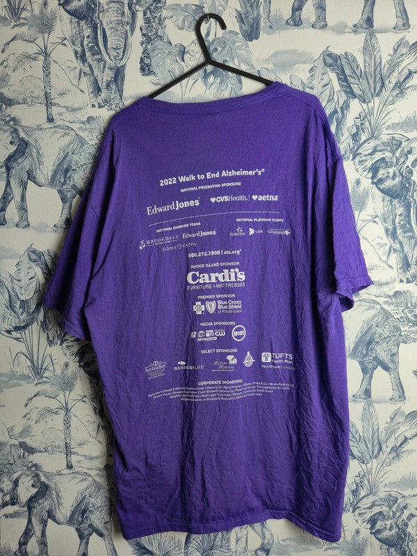 T-shirt Fruit of the Loom violet imprimé Walk to End Alzheimer 2022 Taille L