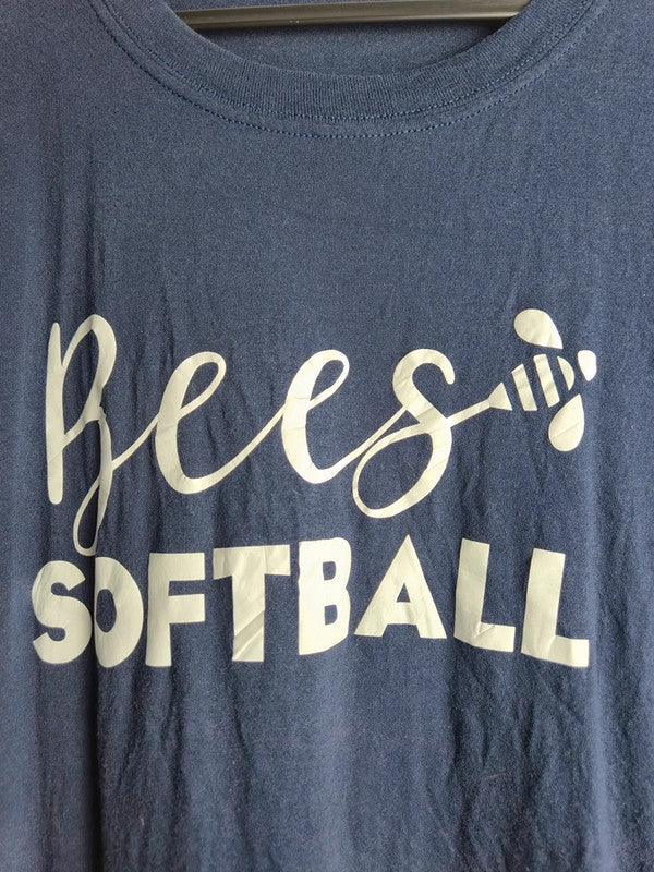 T-shirt Gildan Bees Softball Sport Bleu Marine 3xl Coton