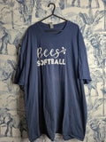 T-shirt Gildan Bees Softball Sport Bleu Marine 3xl Coton
