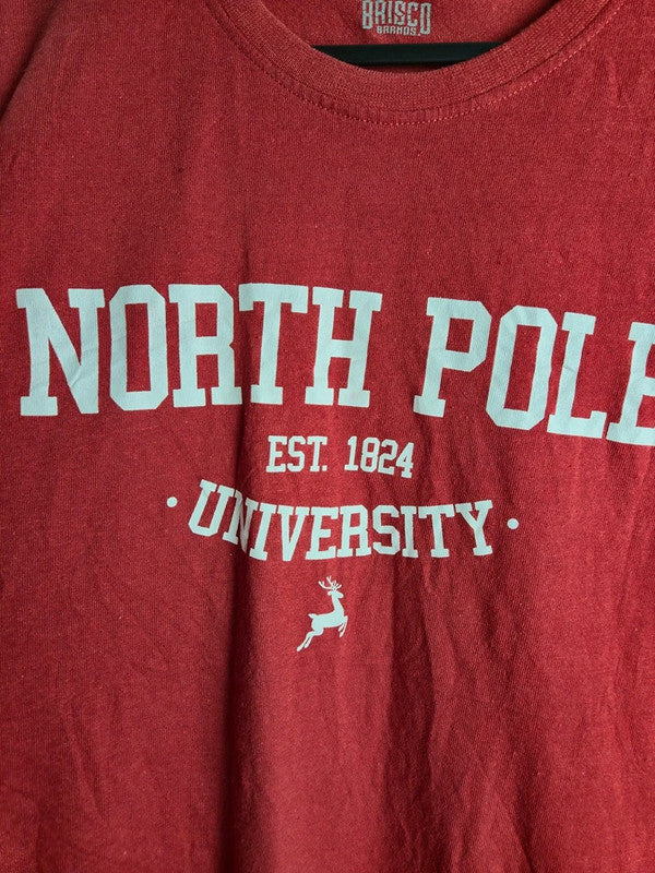 T-shirt Brisco Brands North Pole University Rouge Taille L