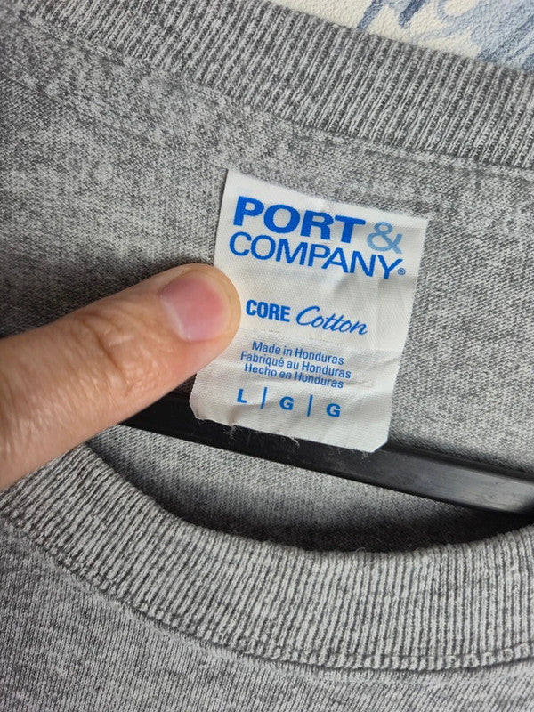 T-shirt Port & Company Gris Sport Vintage Basketball Summer Slam L