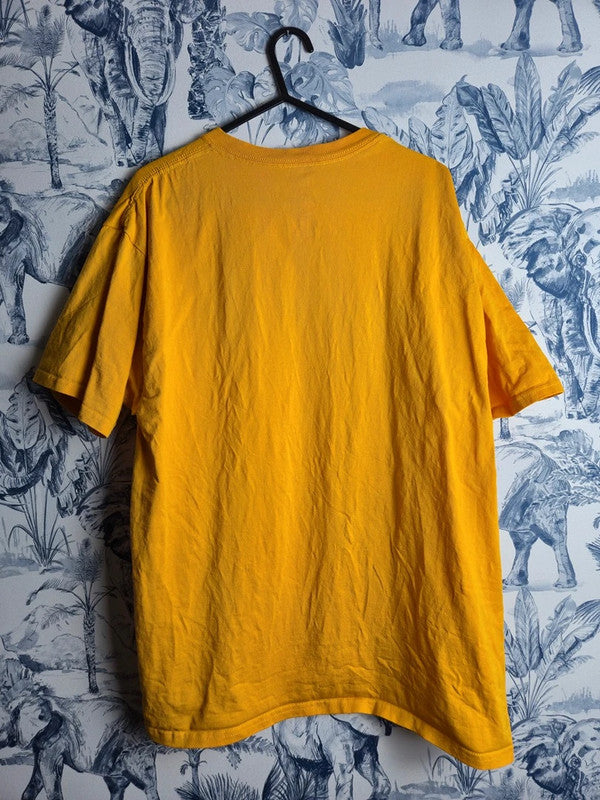 T-shirt Hanes Denby High School Jaune Vintage Sport Taille L