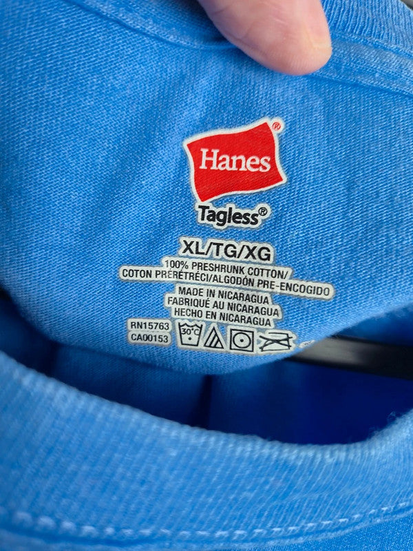 T-shirt Hanes Ncaa Carolina Tar Heels National Champions 2017 Bleu Xl Sport