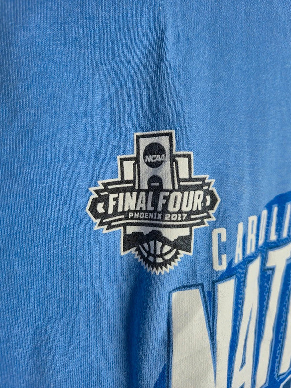 T-shirt Hanes Ncaa Carolina Tar Heels National Champions 2017 Bleu Xl Sport