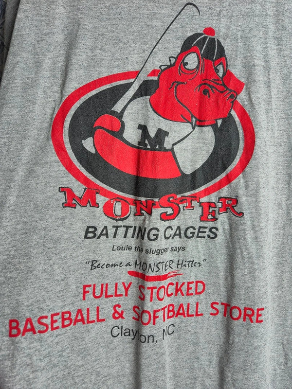T-shirt Gildan Gris Vintage Baseball Monster Taille Xl Enfant
